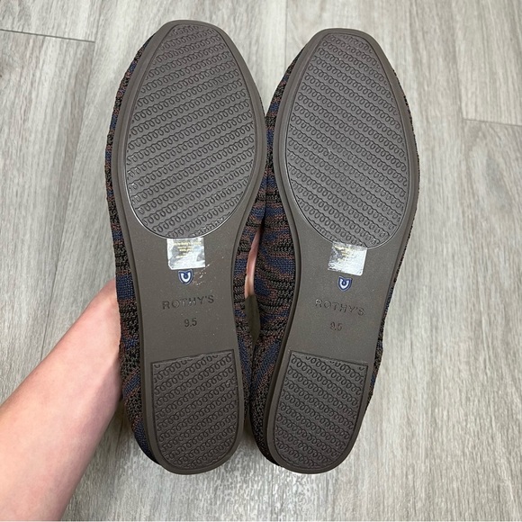 Rothy’s Sapphire Zebra Square Toe Ballet Flat Animal Print Shoes Size 9.5 - Picture 6 of 9